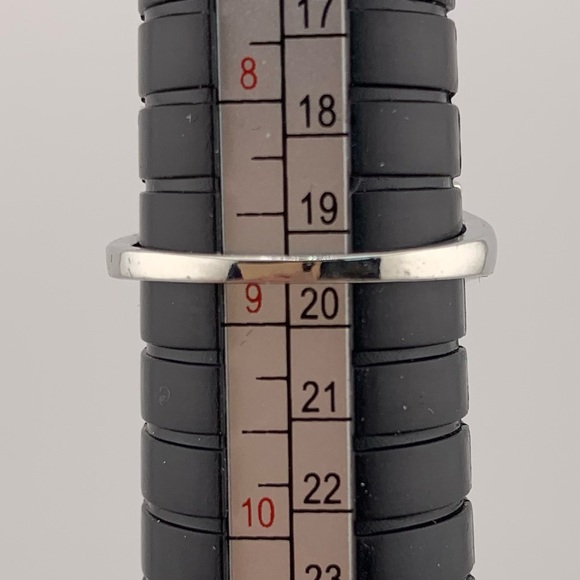 SAPPHIRE BLUE Faceted GLASS & CZ 925 SILVER COCKTAIL RING Prong Set SIZE 8.75 - Picture 11 of 11